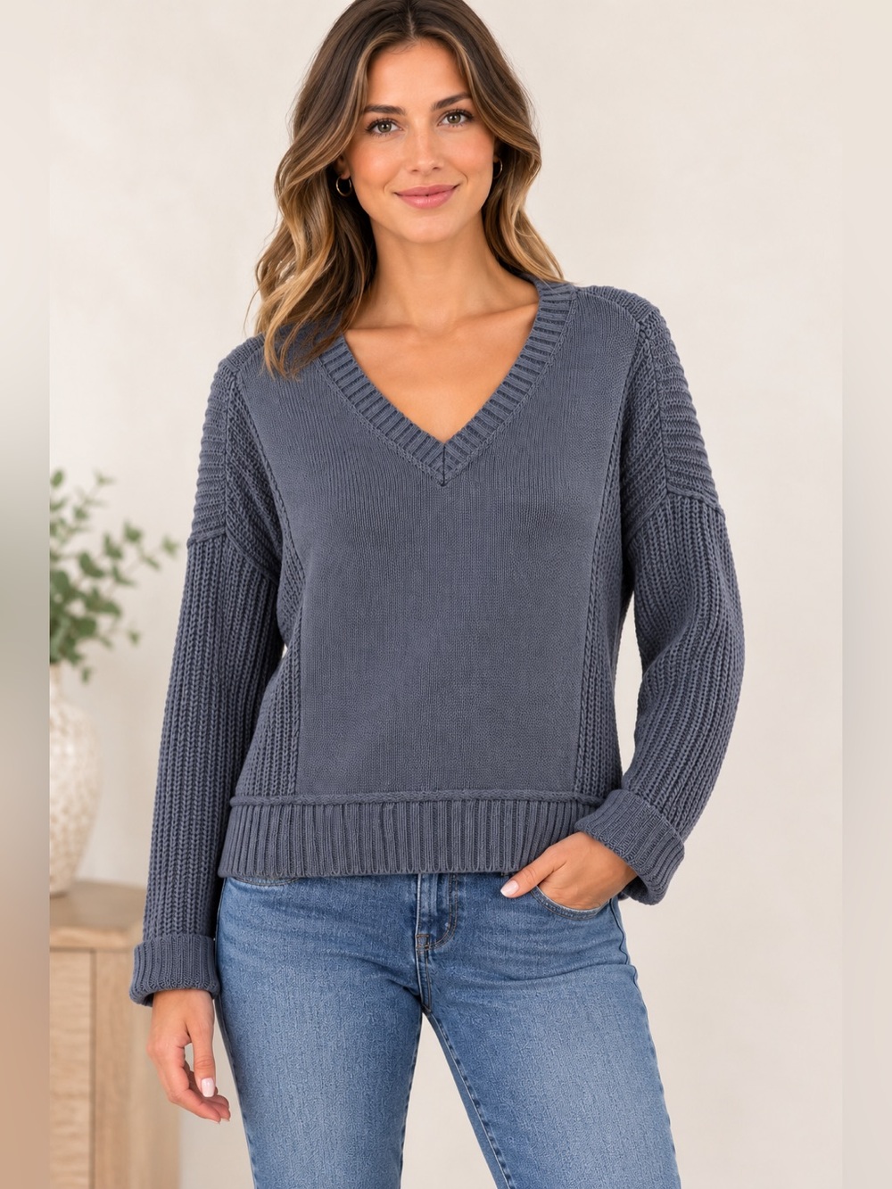 Lucky Brand V-Neck Sweater, Size XL, NWT
